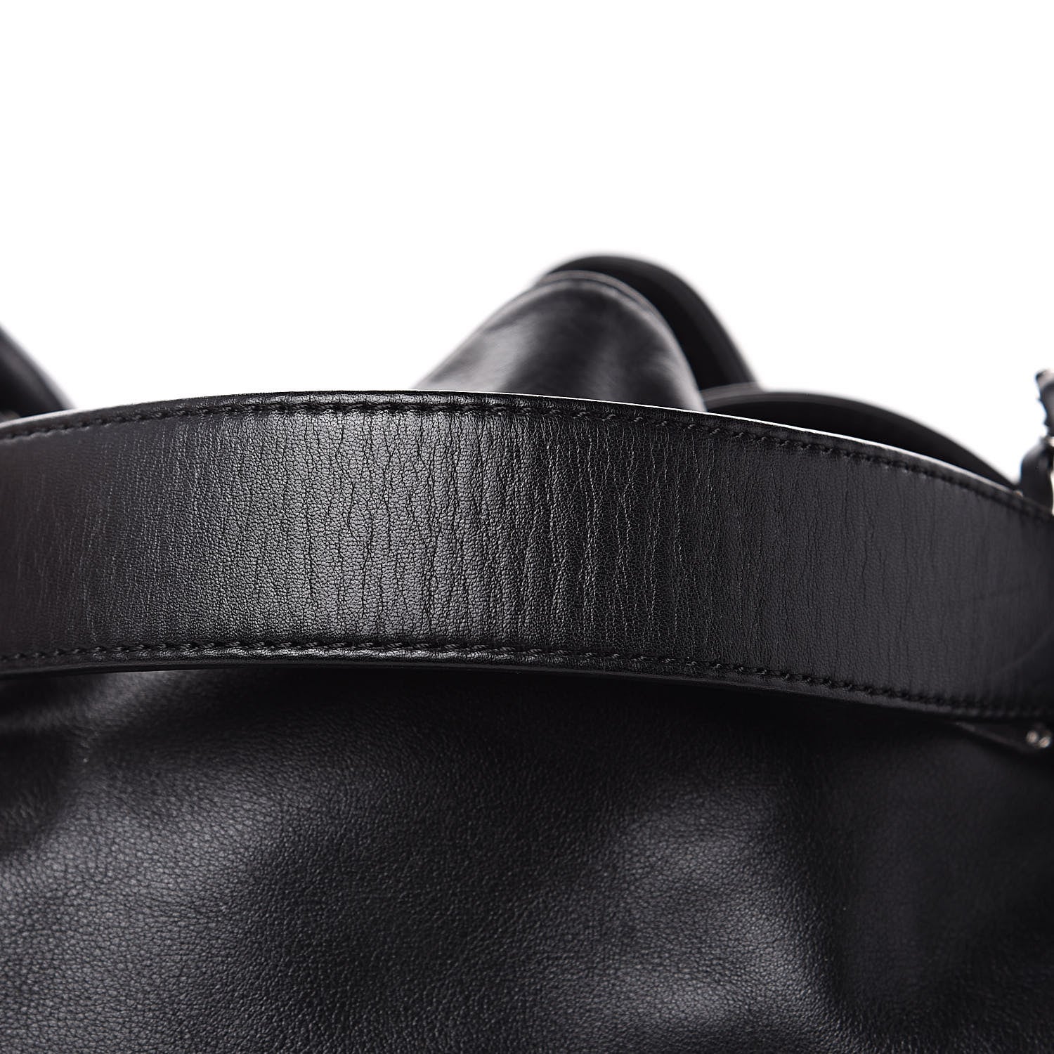 Chanel Calfskin Drawstring CC Bucket Bag Black 11 of 12