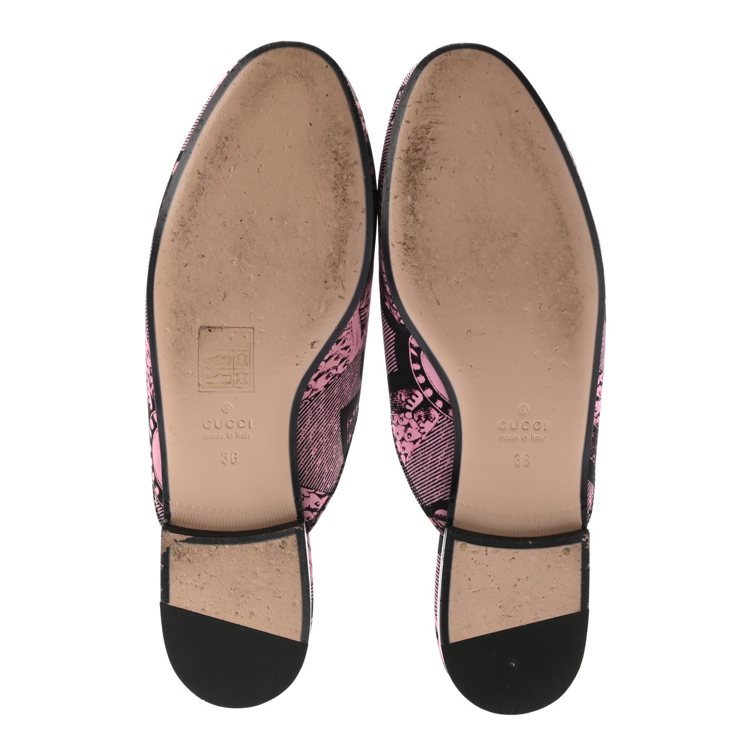 Gucci Silk Satin Saint Romain Womens Princetown Slippers 36 Pink Black 5 of 8