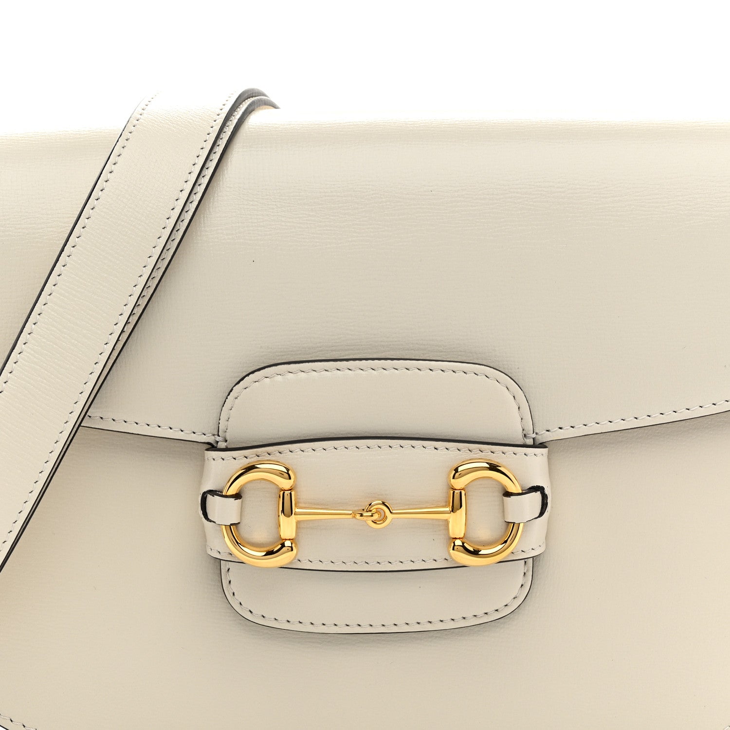 Gucci Azalea Calfskin Horsebit 1955 Shoulder Bag Mystic White 8 of 10