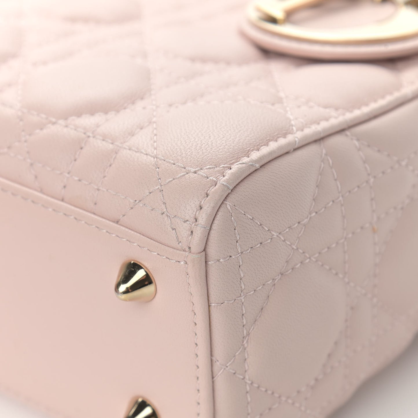 Lambskin Cannage Small Lucky Badges My Lady Dior Pink