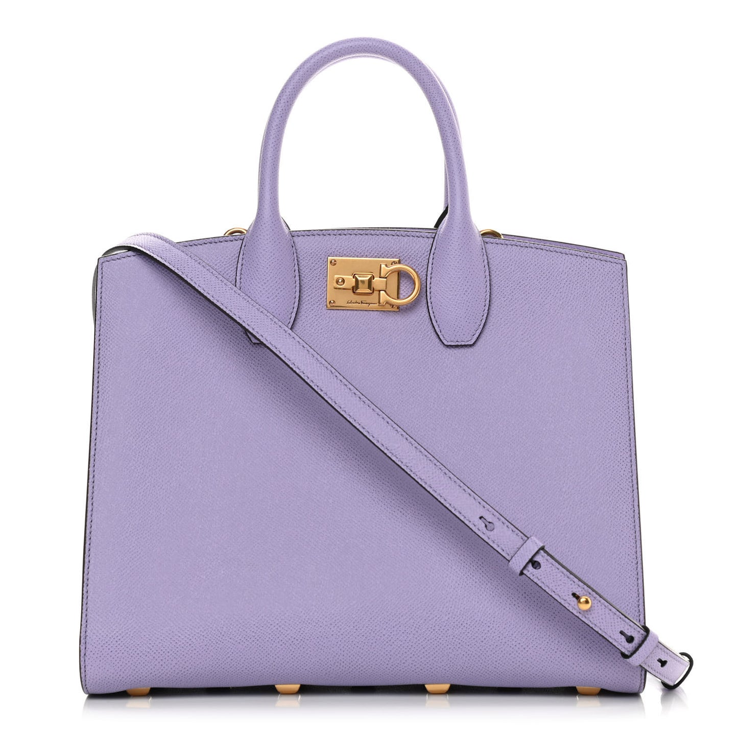 Hammered Calfskin Medium The Studio Box Bag Spring Crocus