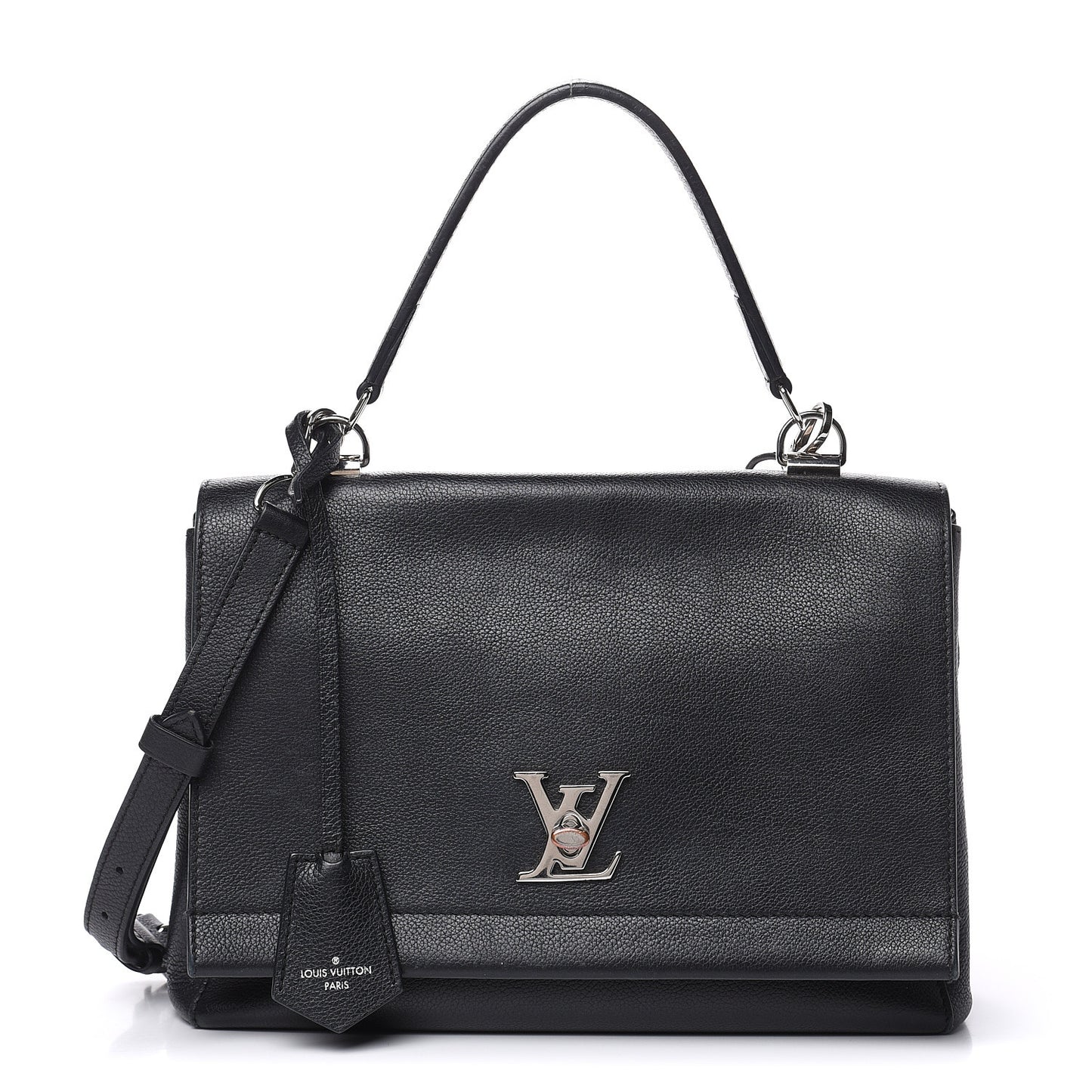 Soft Calfskin Lockme II Top Handle Black