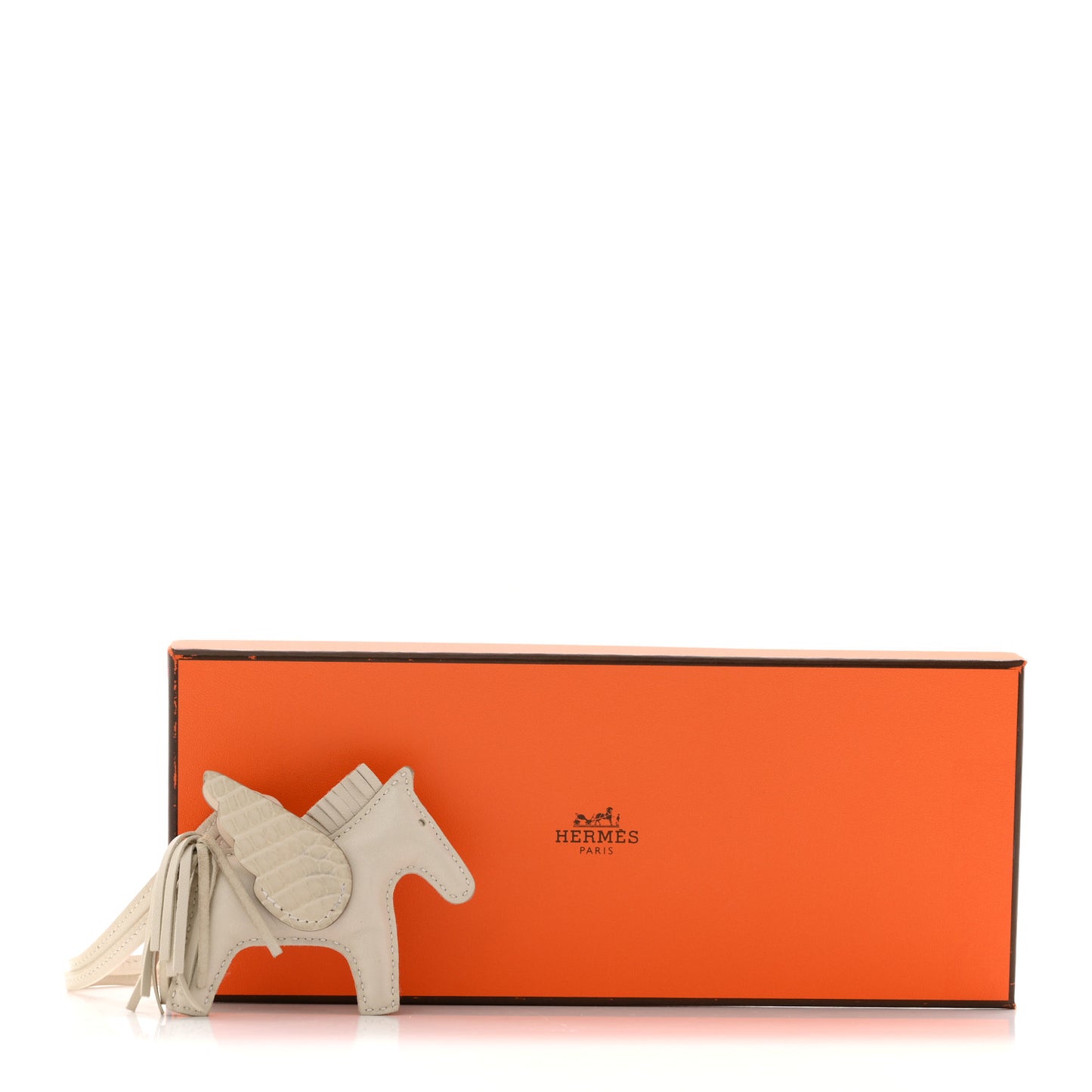 Milo Lambskin Matte Alligator Touch Grigri Rodeo Pegase Horse Bag Charm PM Craie Nata Beton