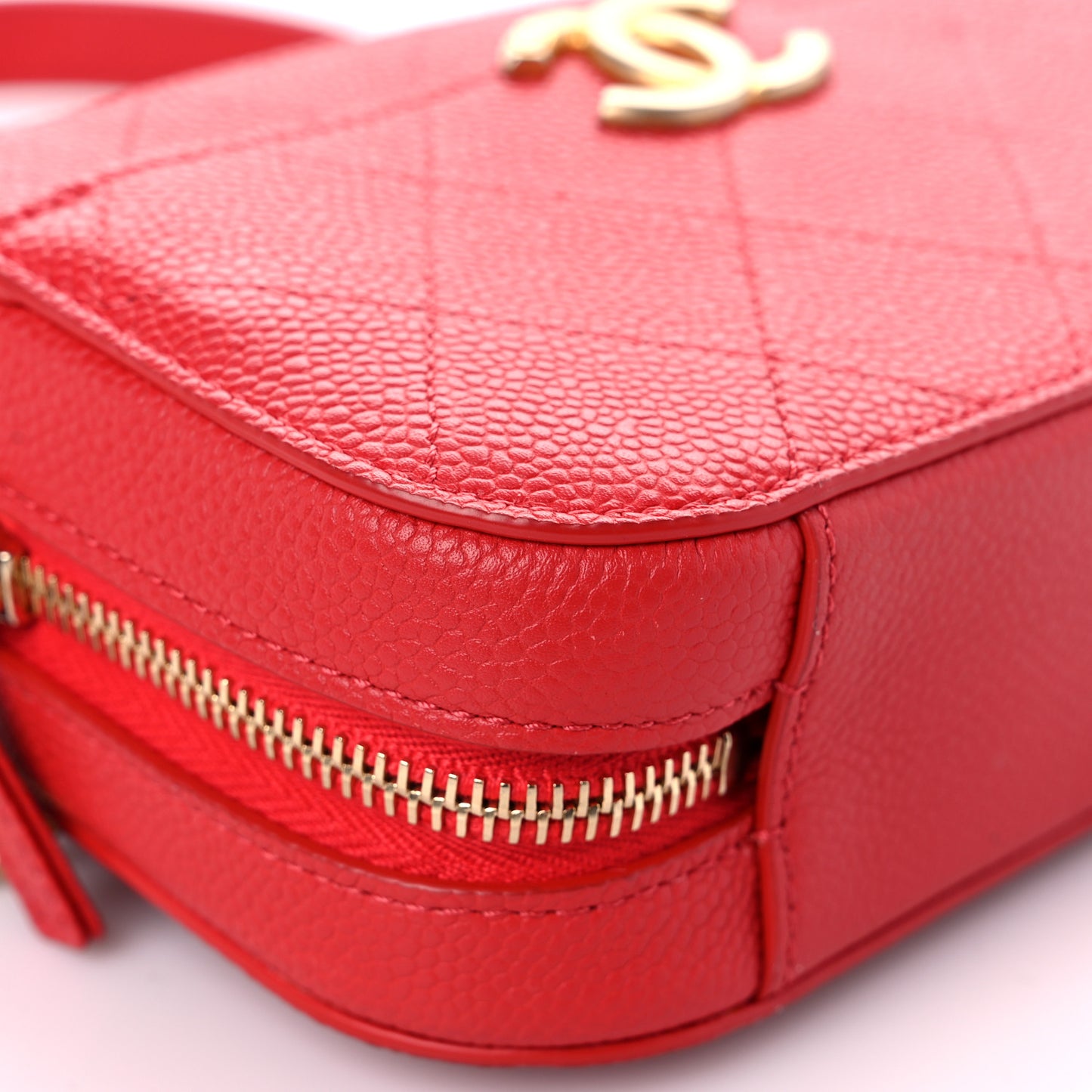 Caviar Quilted Waist Bag Red