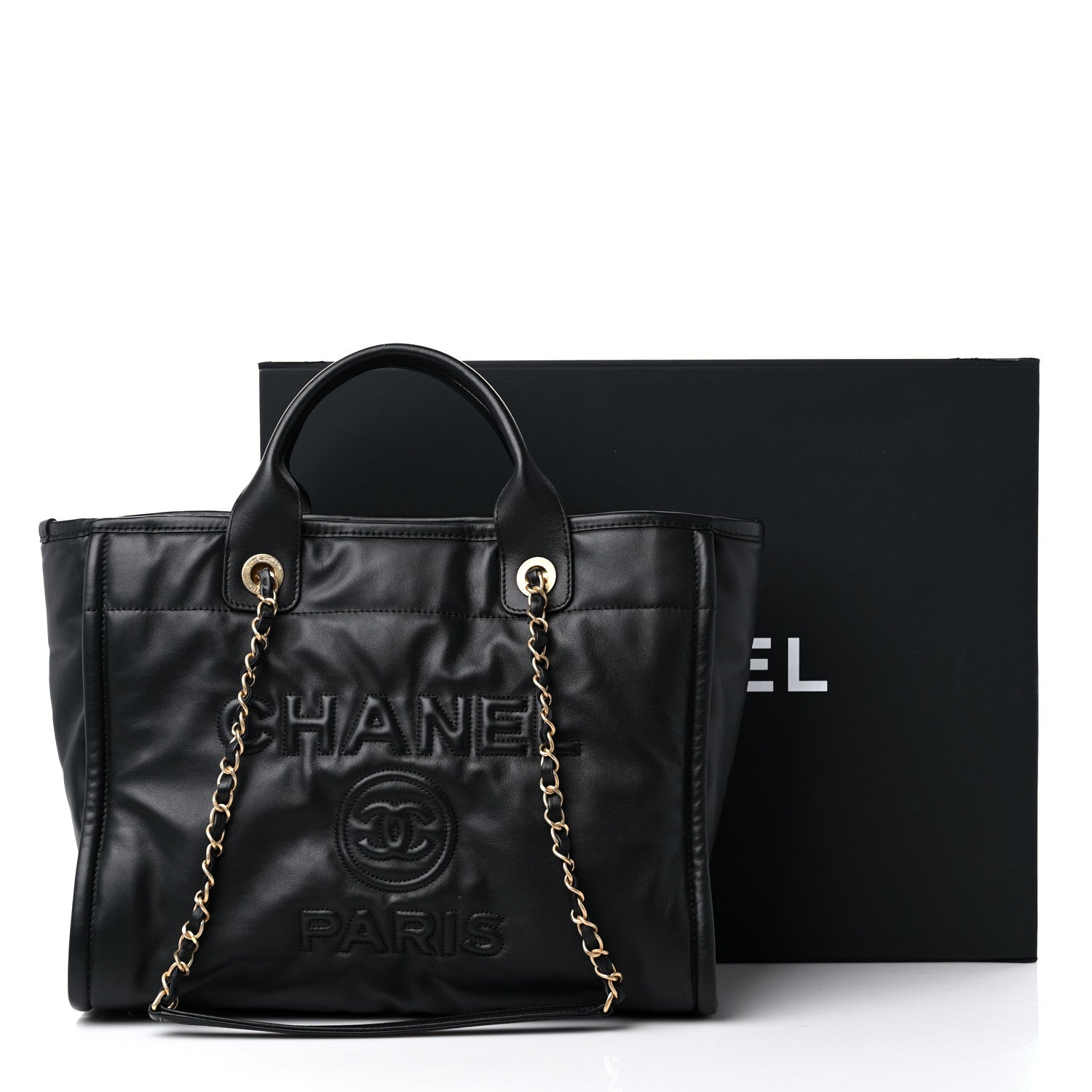 Chanel Calfskin Small Deauville Tote Black 13 of 13