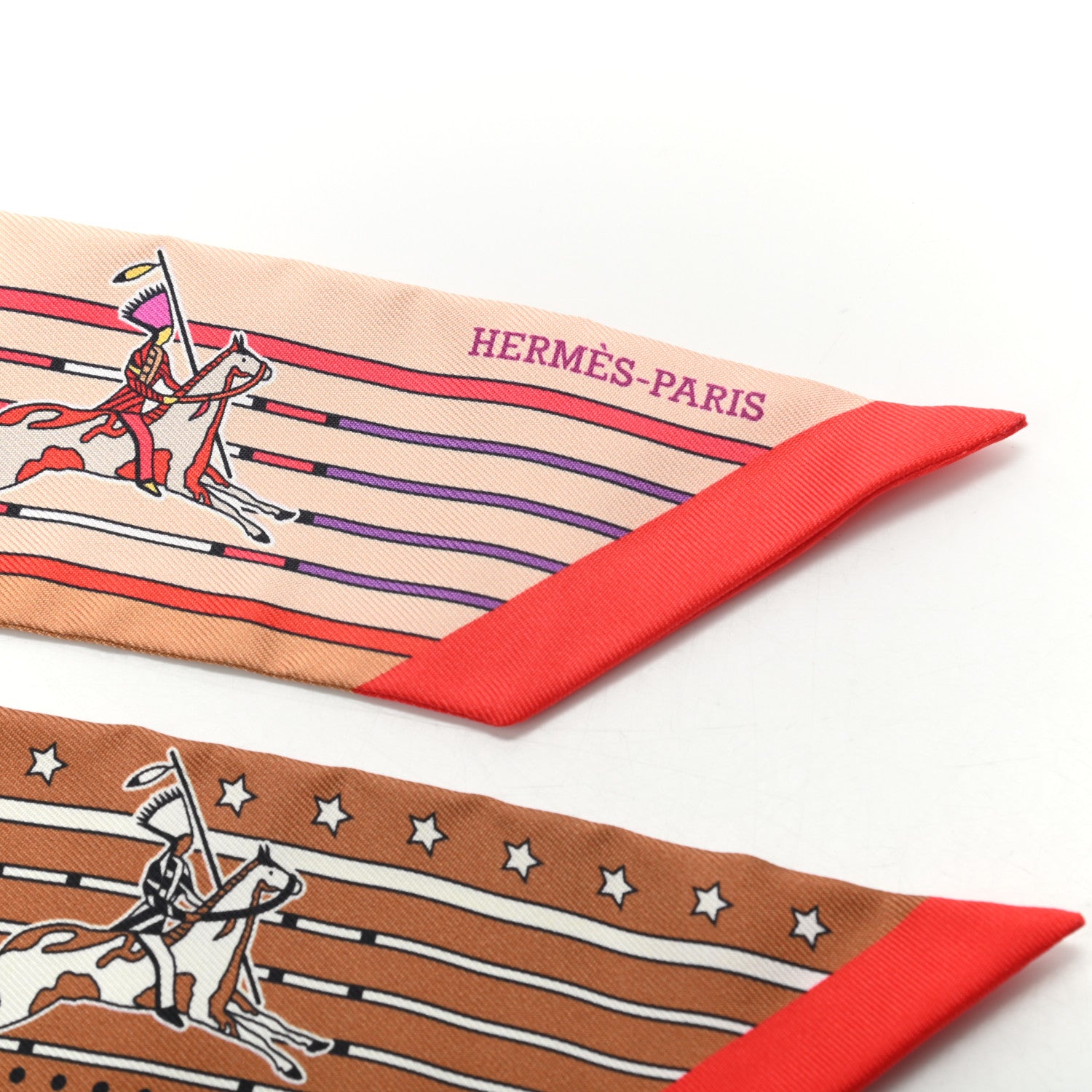 Hermes Silk Pani La Shar Pawnee Twilly Beige Rouille Rouge 3 of 4