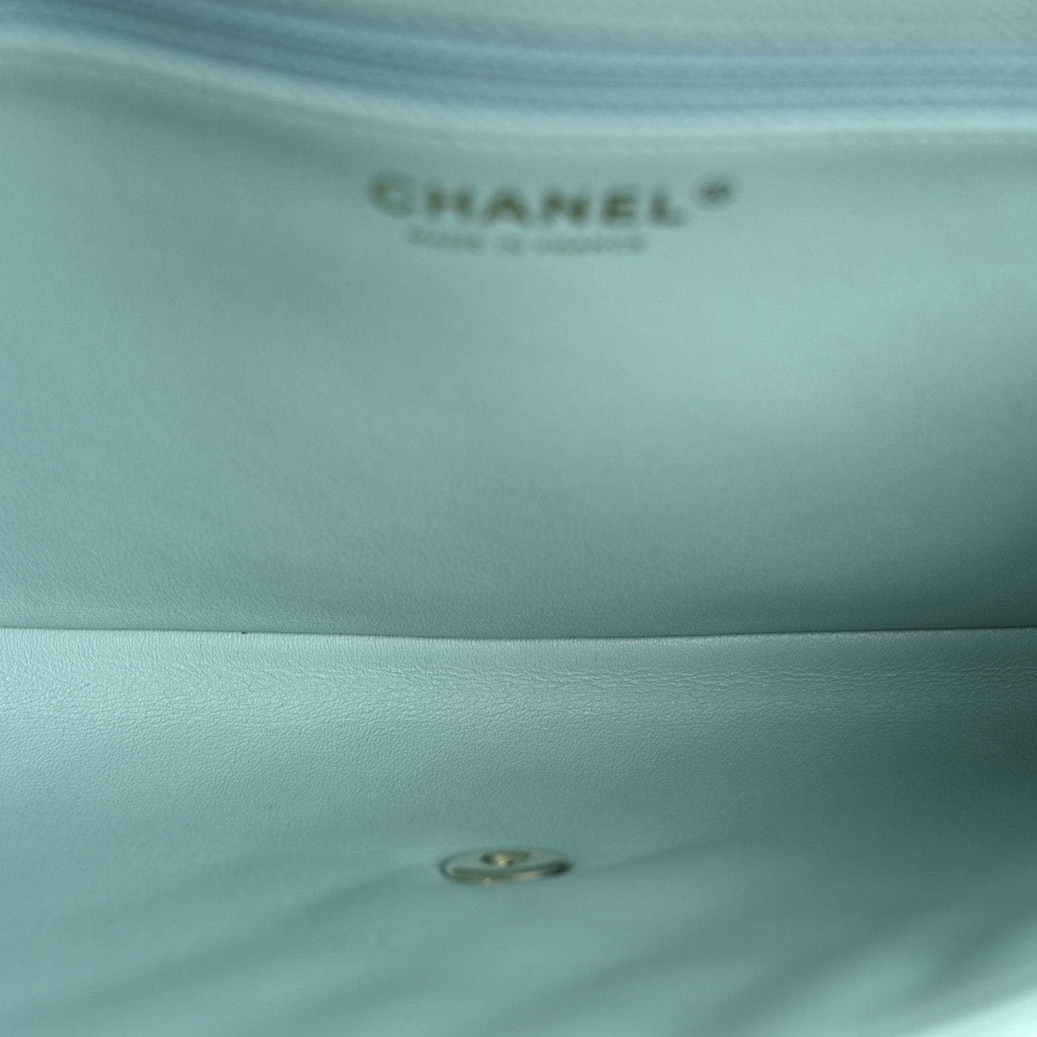 Chanel Caviar Quilted Flap Clutch Light Blue 5 of 8