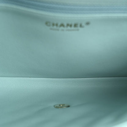 Chanel Caviar Quilted Flap Clutch Light Blue 5 of 8