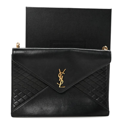 Saint Laurent Lambskin Quilted Monogram Gaby Chain Bag Black 11 of 11