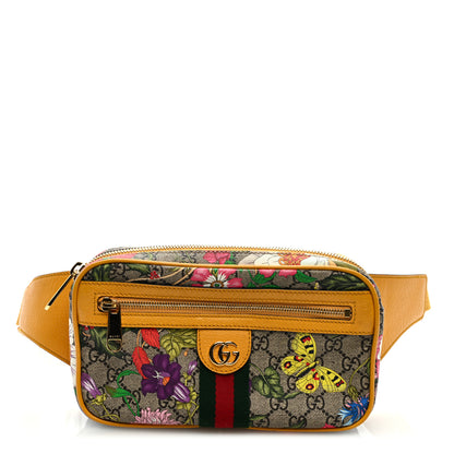 Gucci GG Supreme Monogram Flora Medium Ophidia Belt Bag Beige Multicolor Crop 1 of 9