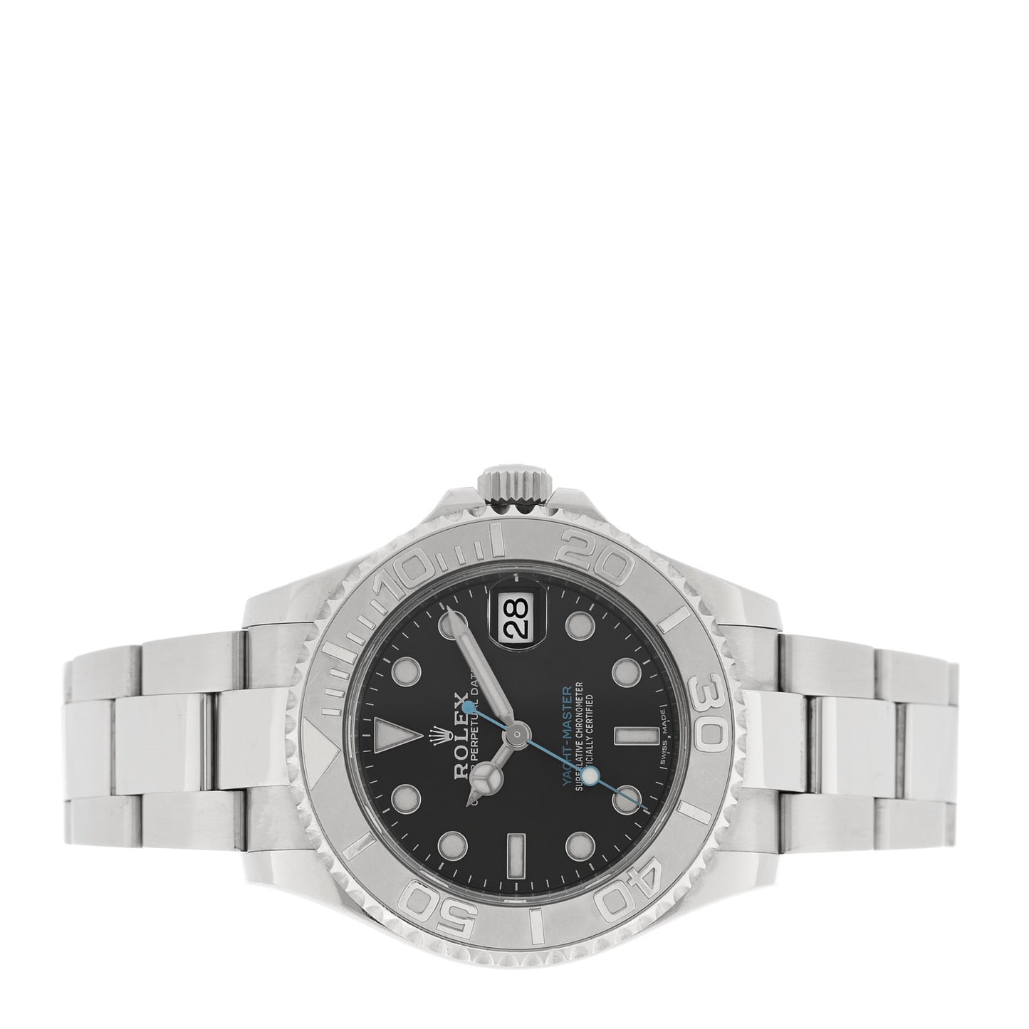 Stainless Steel Platinum 37mm Oyster Perpetual Date Yacht-Master Watch Slate 268622