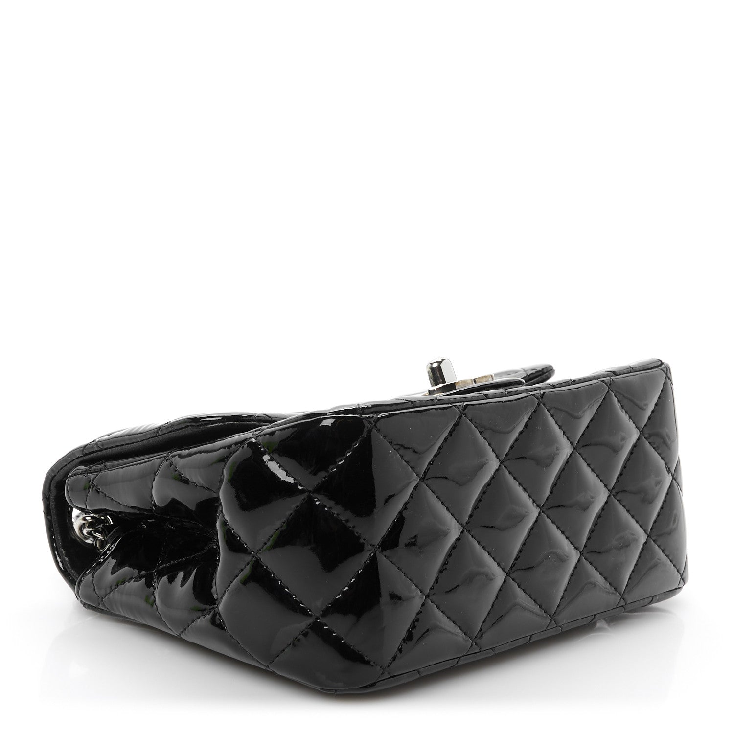 Chanel Patent Calfskin Quilted Mini Square Flap Black 4 of 11