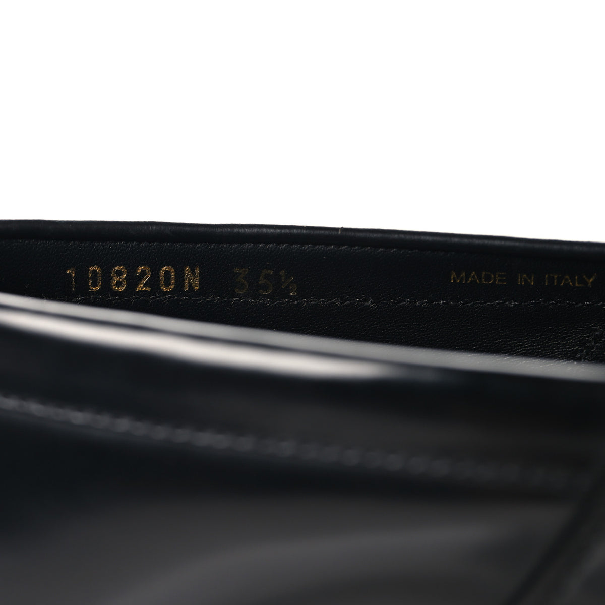 Spazzolato Metal Triangle Logo Penny Loafers 35.5 Black