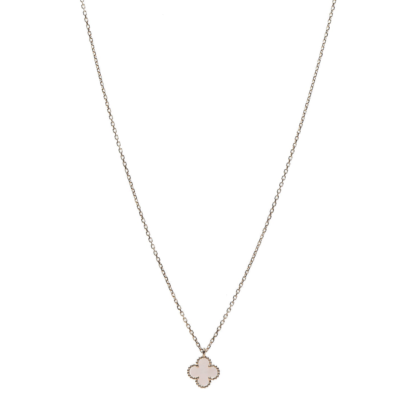 18K Yellow Gold Mother of Pearl Sweet Alhambra Pendant Necklace