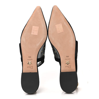 Christian Dior Plumetis Mesh Ribbon Dotted Studded Ballet Flats 38.5 Black Gold 5 of 9