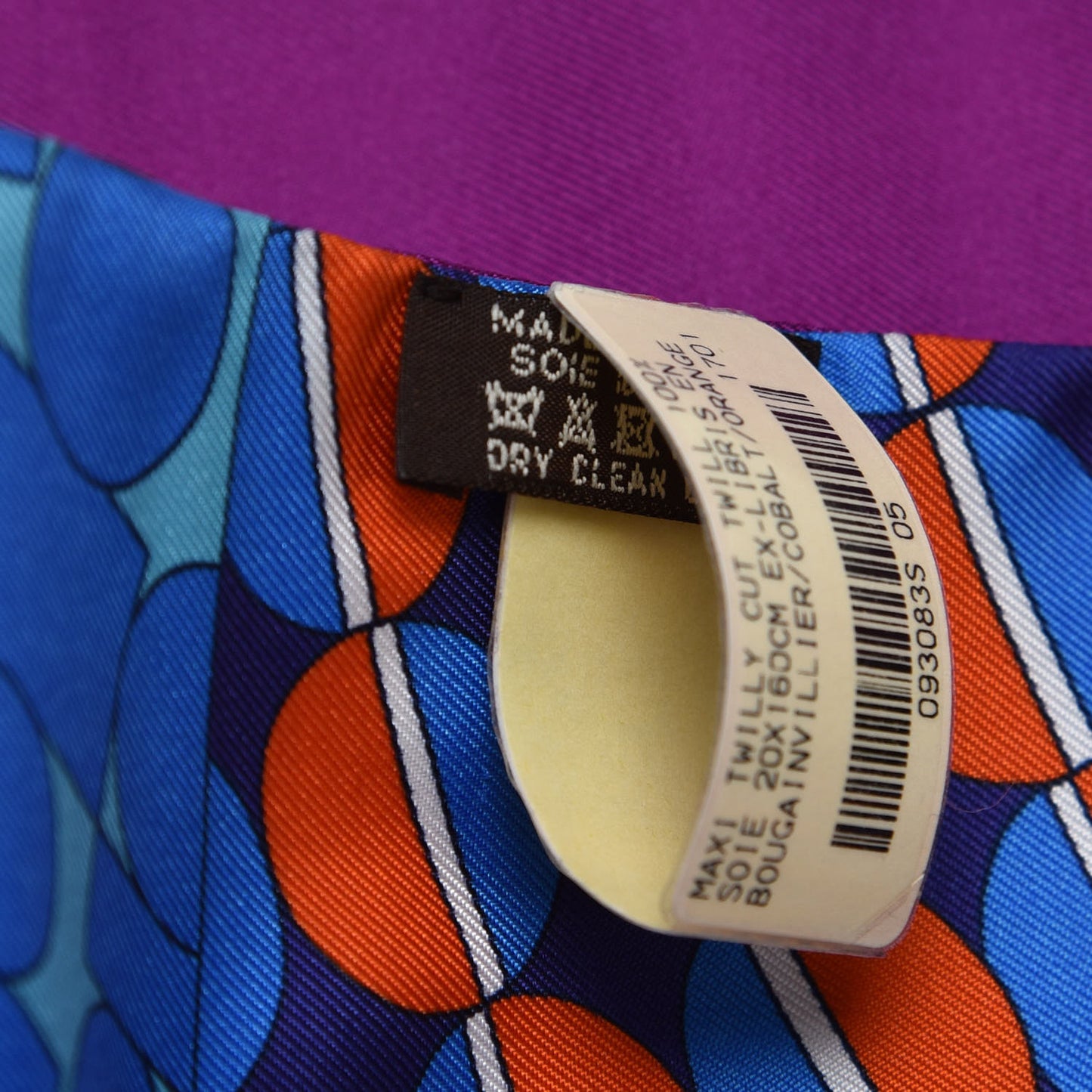Silk Ex-Libris en Cravates Maxi Twilly Bougainvillier Cobalt Orange