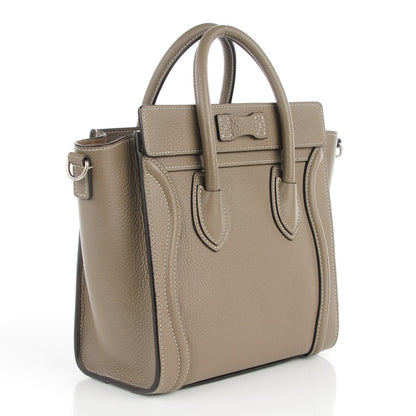 Celine Drummed Calfskin Nano Luggage Souris 3 of 8