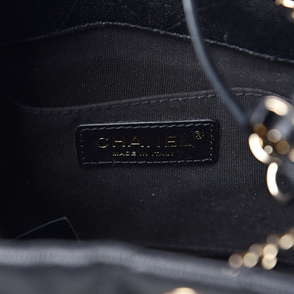 Chanel Caviar Quilted Large Rolled Up Bucket Drawstring Bag Black 6 of 11