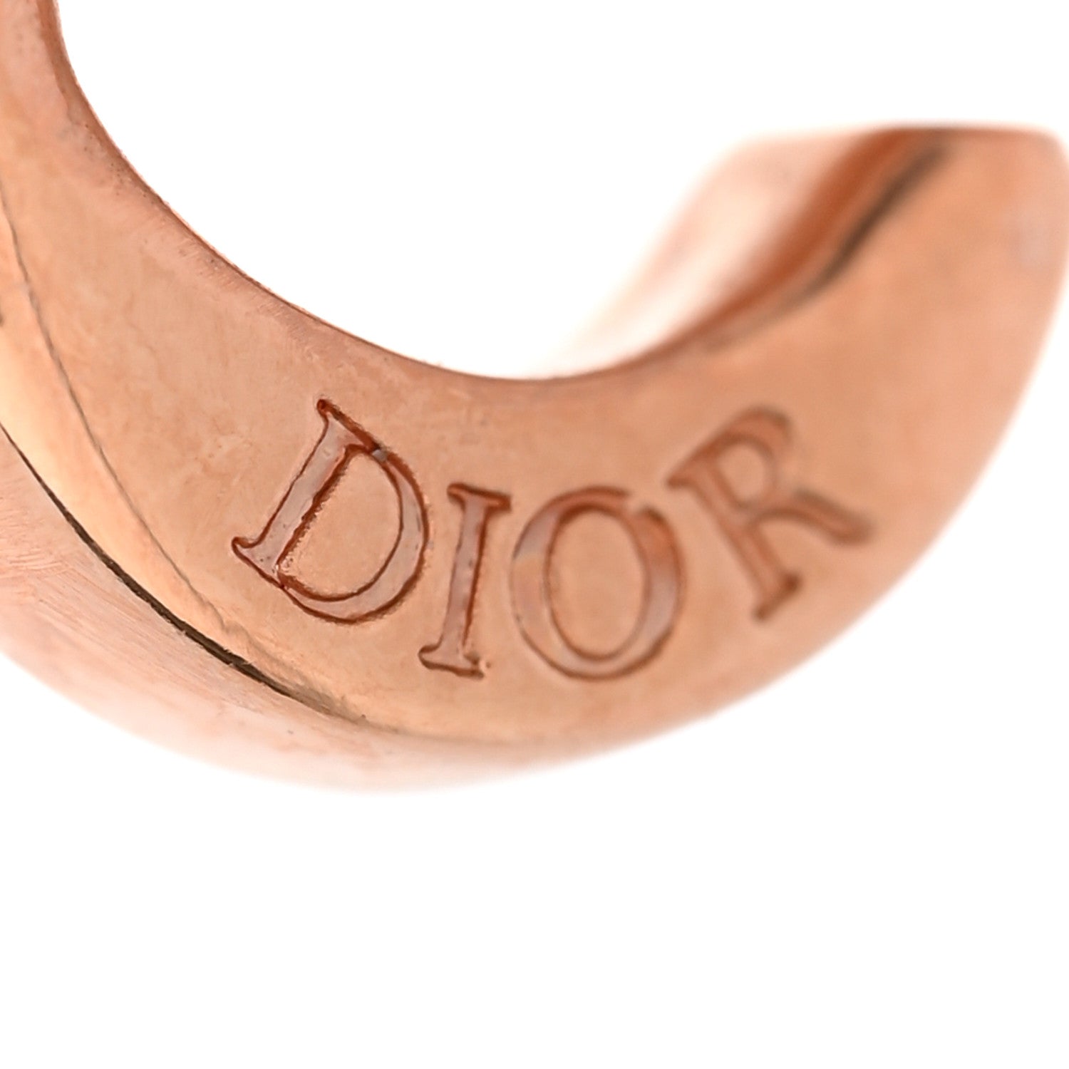 Christian Dior Metal Petit CD Stud Earrings Pink Gold 4 of 5