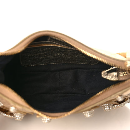 Balenciaga Metallic Arena Agneau Crystal Le Cagole Mini Purse With Chain Light Gold 4 of 8