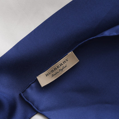 Burberry Silk Scribble Archive Crest Square Scarf Bright Navy 4 of 5