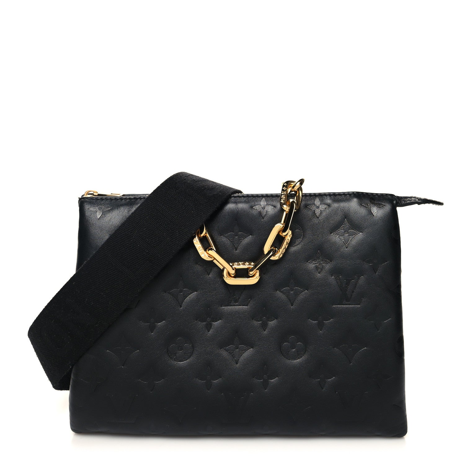 Louis Vuitton Lambskin Embossed Monogram Coussin PM Black 1 of 11