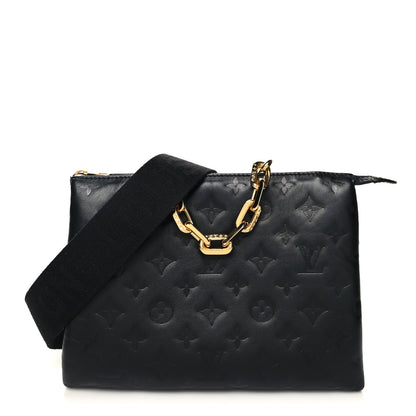 Louis Vuitton Lambskin Embossed Monogram Coussin PM Black 1 of 11