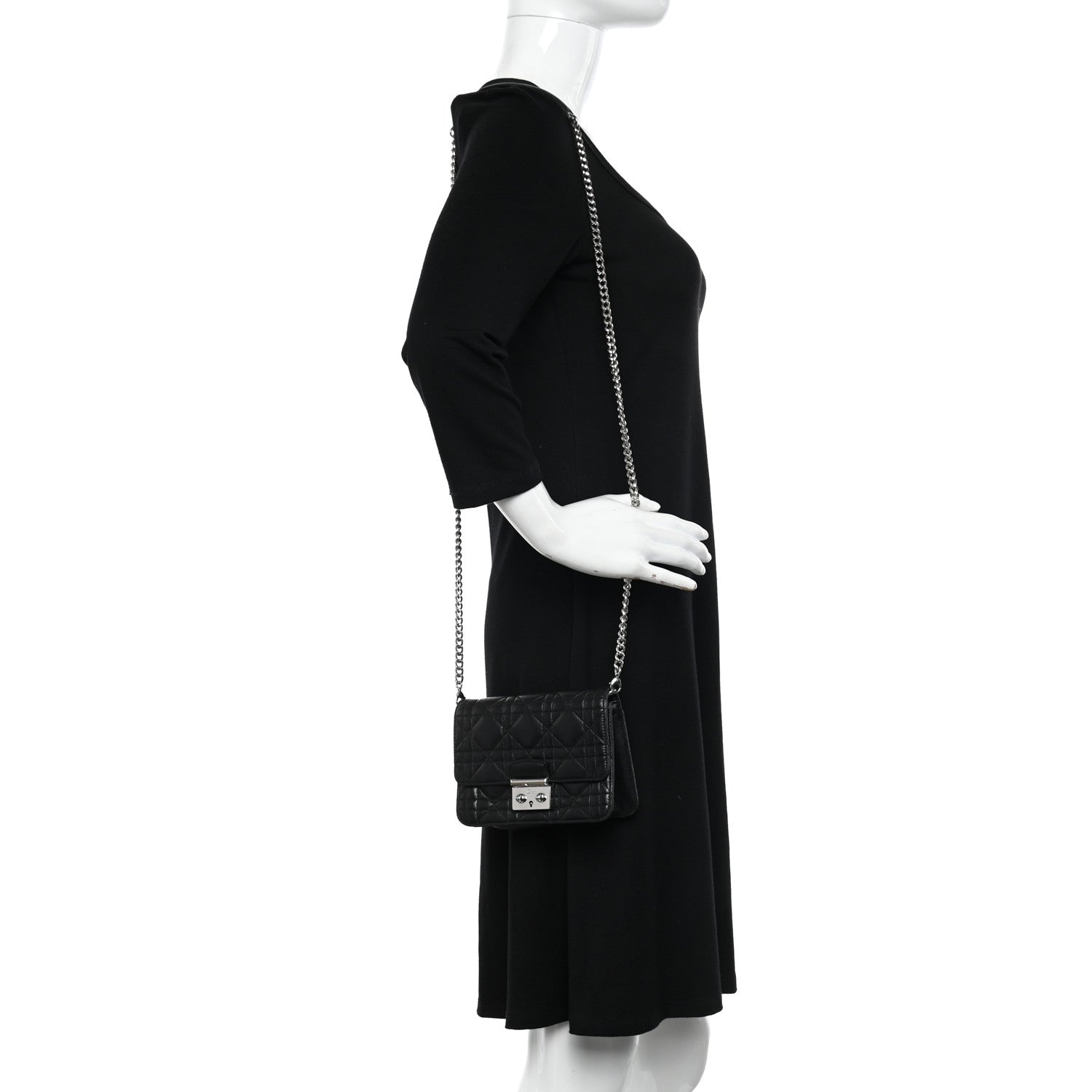 Christian Dior Lambskin Cannage Mini Miss Dior Flap Black 2 of 11