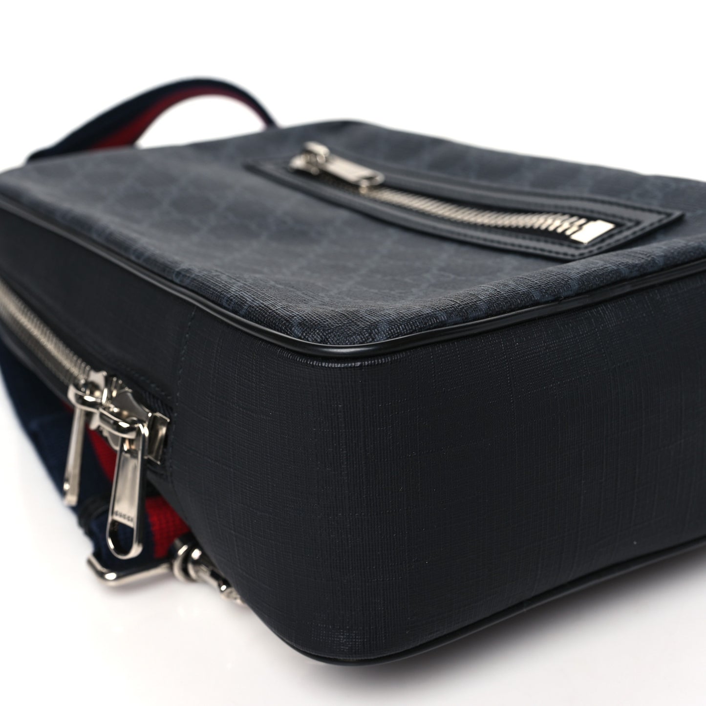 GG Supreme Monogram Web Belt Bag Black Grey