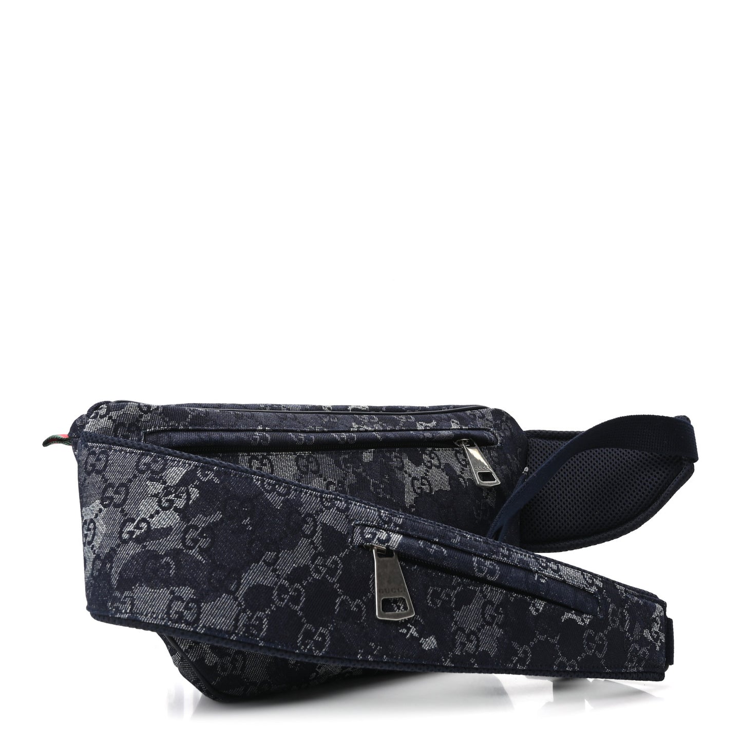 Denim Monogram Web Belt Bag Blue Multicolor