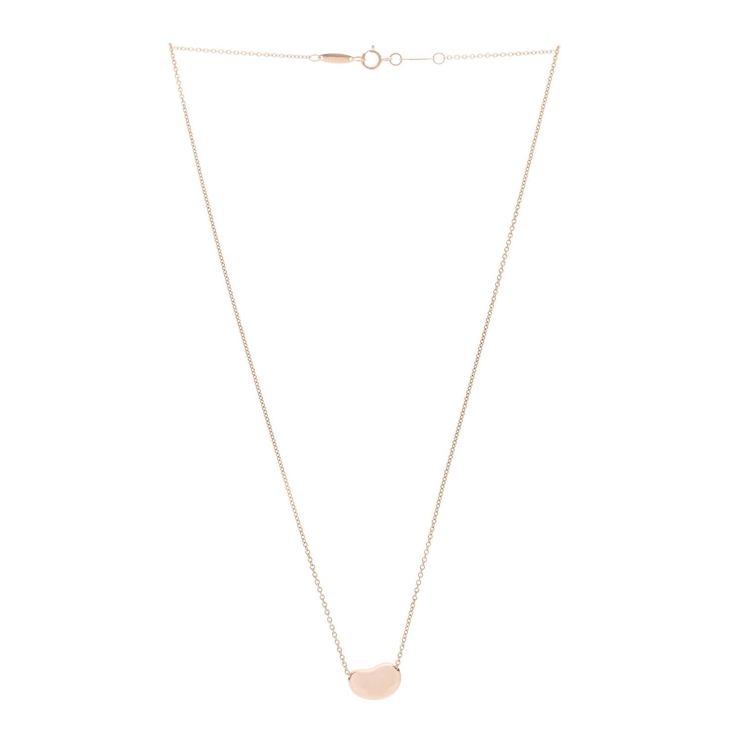 Tiffany 18K Rose Gold 12mm Elsa Peretti Bean Pendant Necklace 3 of 6