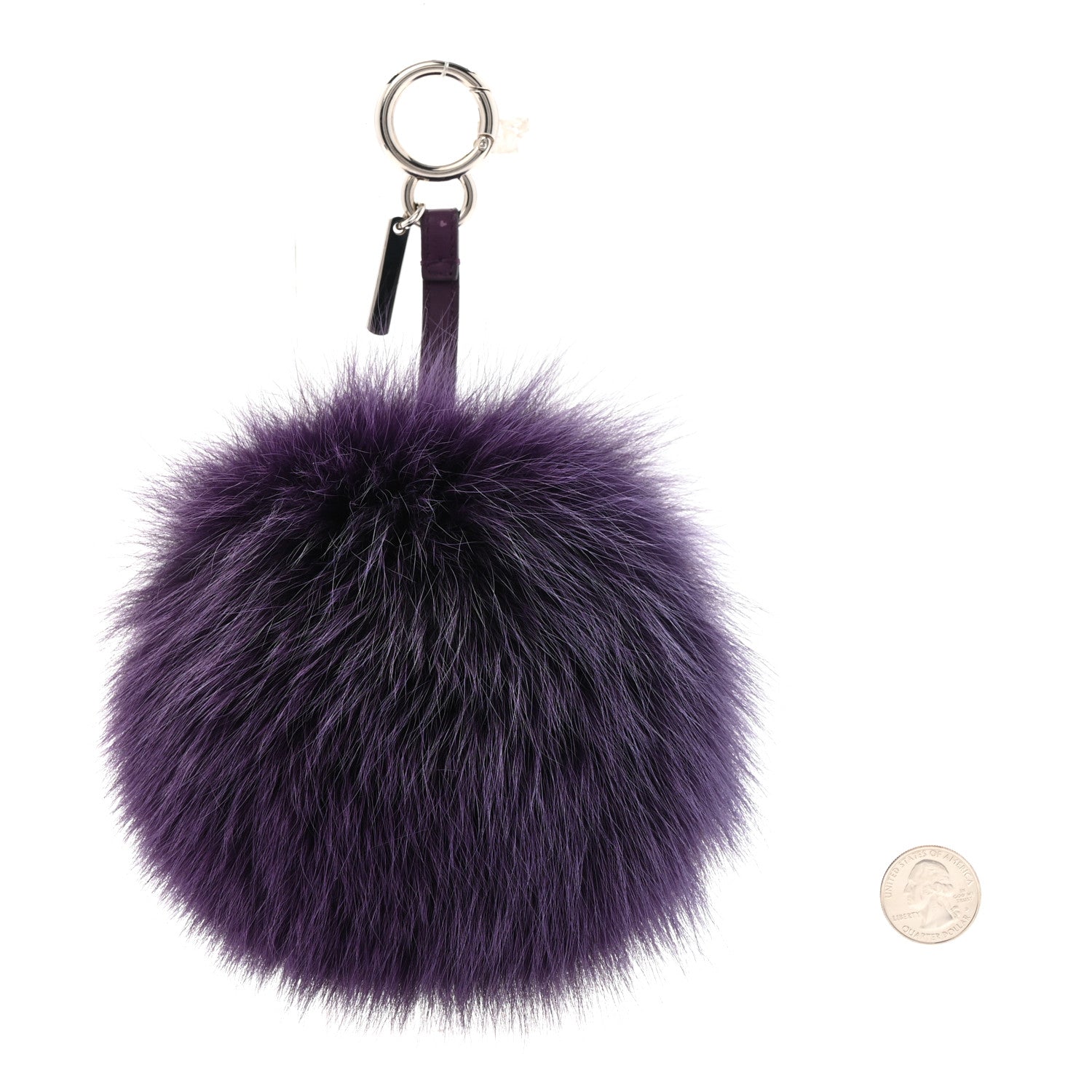 Fendi Fox Fur Shiny Nappa Bi-Color U ABCharm Bag Charm Viola White 2 of 5