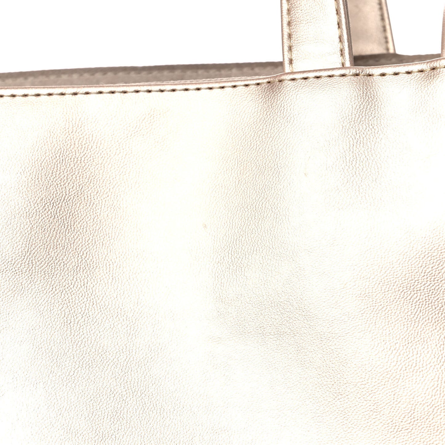 Metallic Vegan Leather Medium Shopping Bag Gold