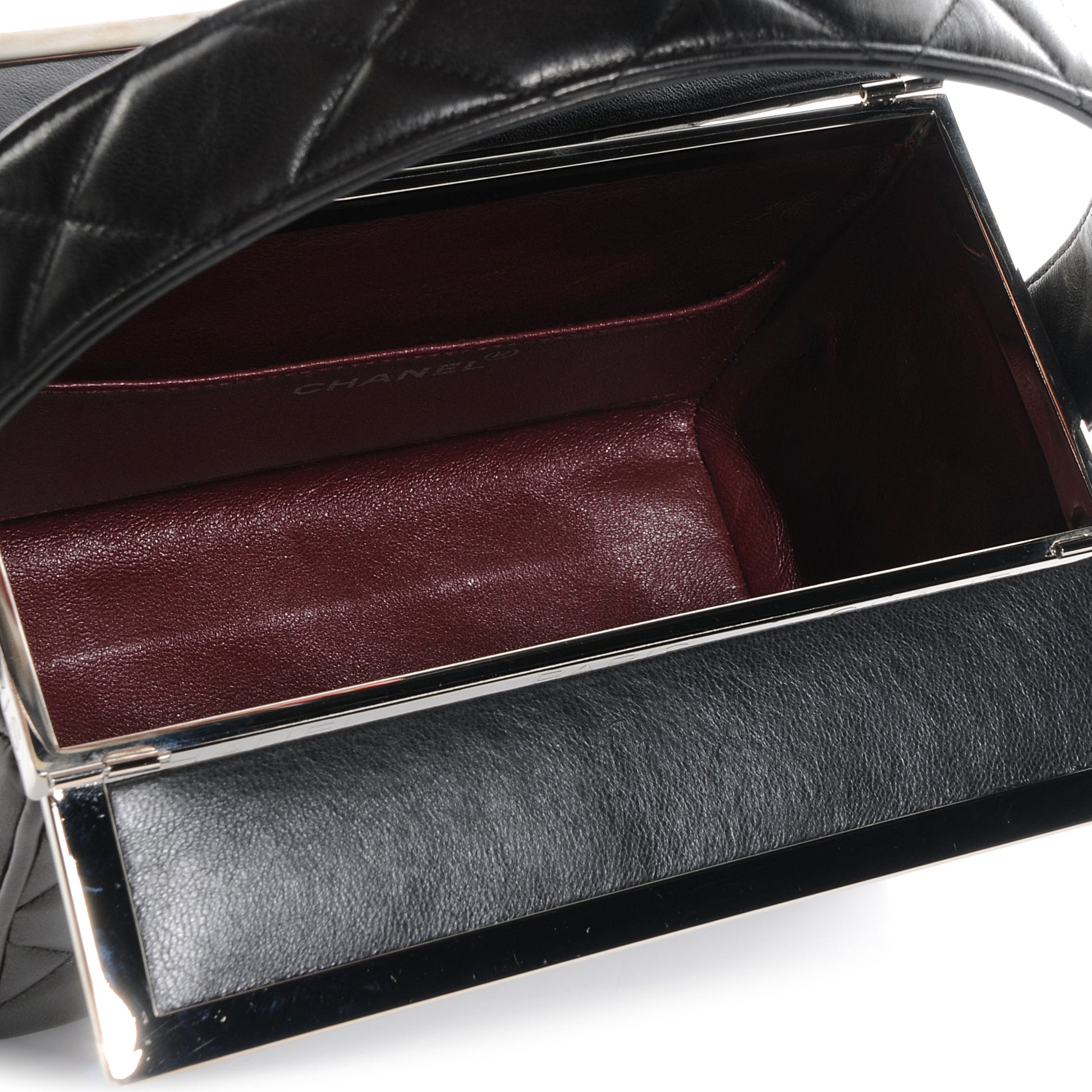 Chanel Lambskin Quilted Box Bag Black 6 of 9