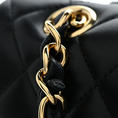 Chanel Lambskin Quilted Medium Double Flap Black 10 of 10