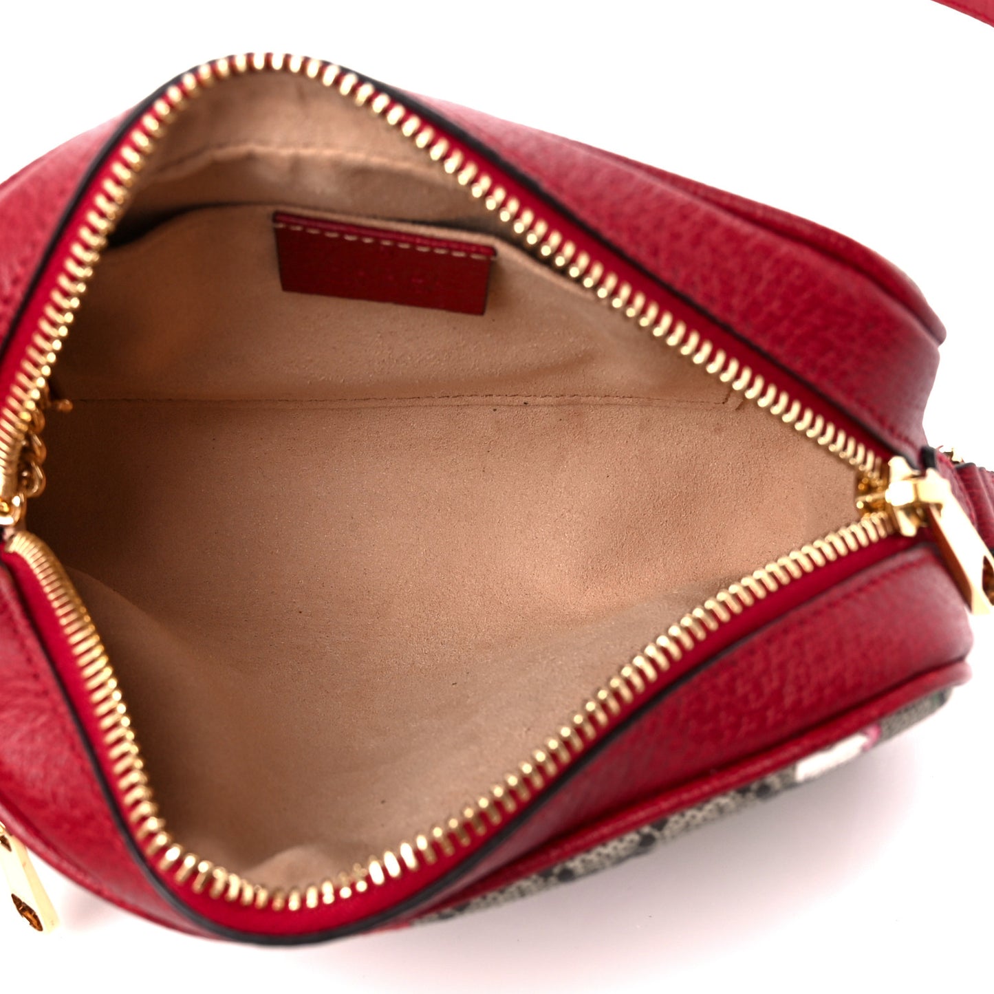 GG Supreme Monogram Flora Web Mini Ophidia Shoulder Bag Red