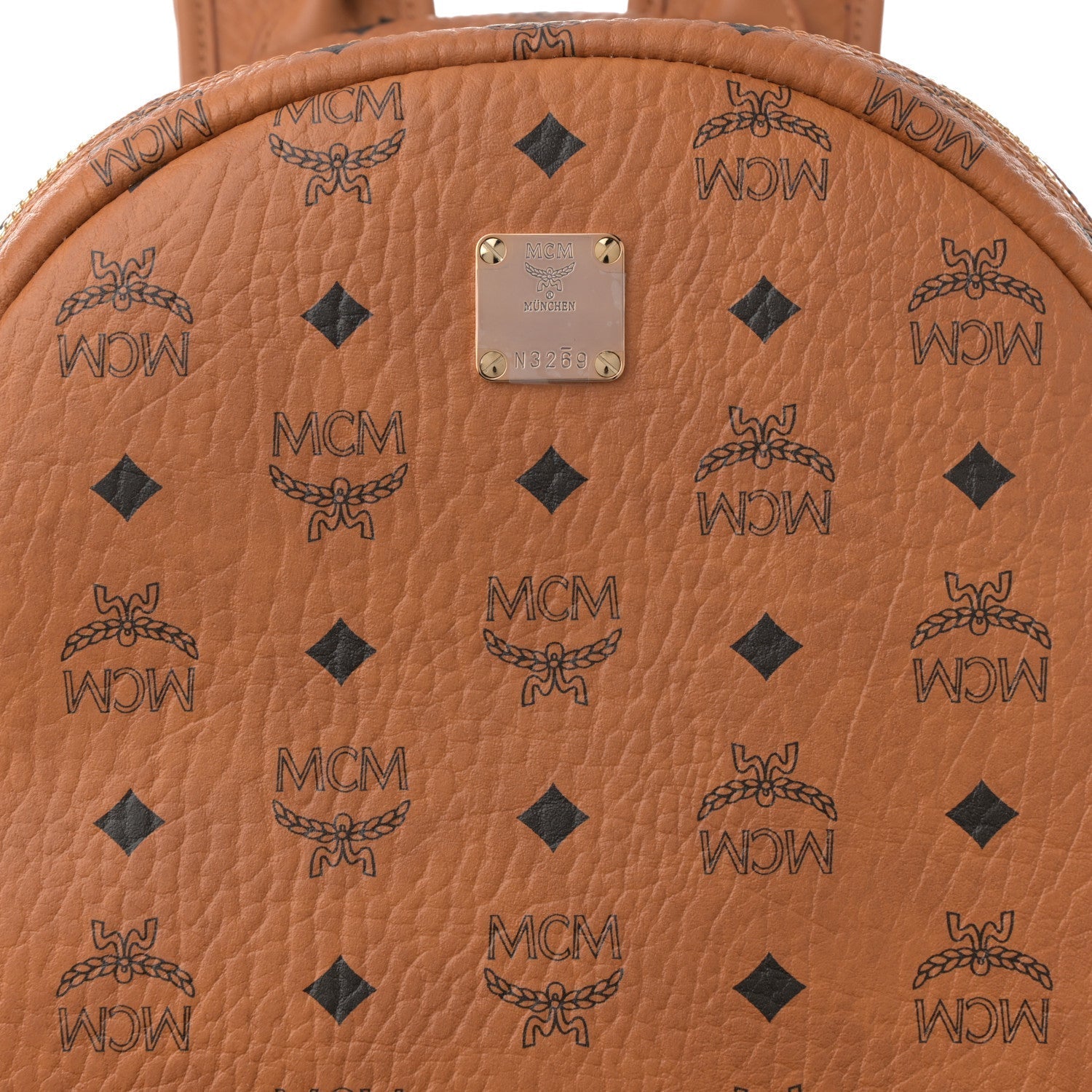 MCM Visetos Medium Stark Backpack Cognac 6 of 8