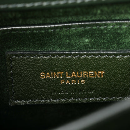 Saint Laurent Calfskin Medium Monogram Sunset Dark Green 6 of 9