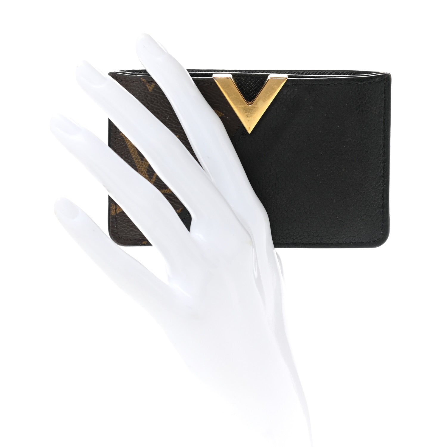 Louis Vuitton Monogram Calfskin Kimono Card Holder Black 2 of 6