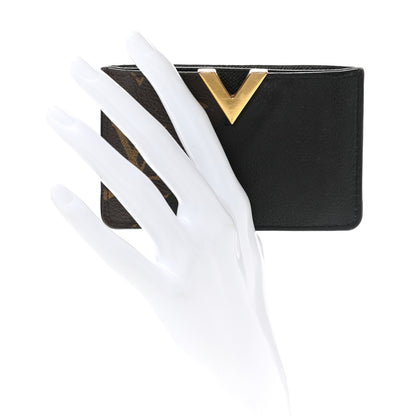 Louis Vuitton Monogram Calfskin Kimono Card Holder Black 2 of 6