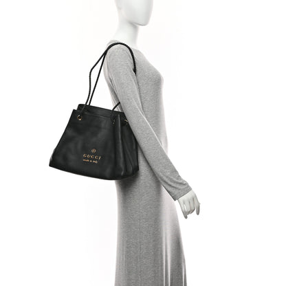 Gucci Calfskin Medium Braided Handle Gifford Tote Black 2 of 10