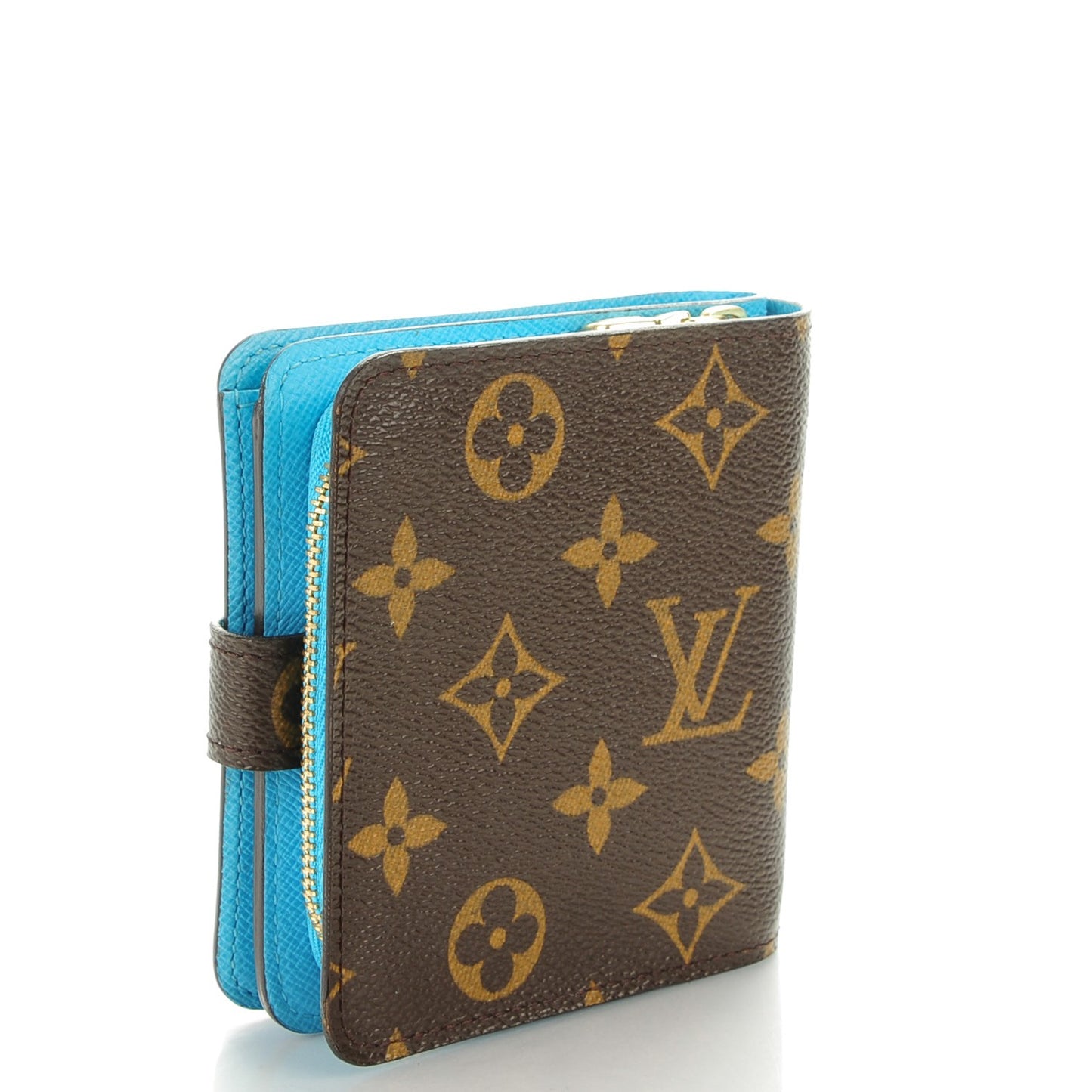 Monogram Groom Compact Zip Wallet Blue