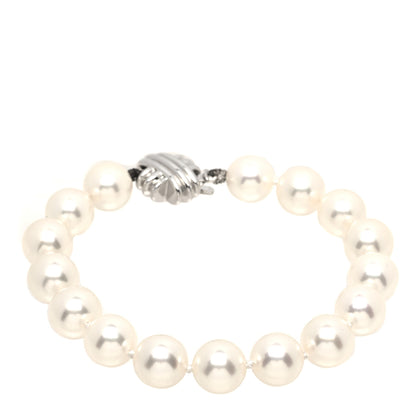Tiffany 18K White Gold Pearl 9-9.5mm Signature Pearls Bracelet 1 of 6