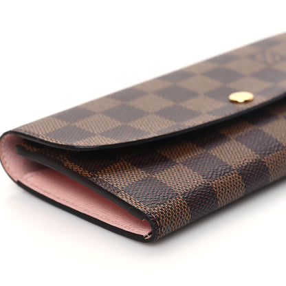 Louis Vuitton Damier Ebene Emilie Wallet Rose Ballerine 8 of 10