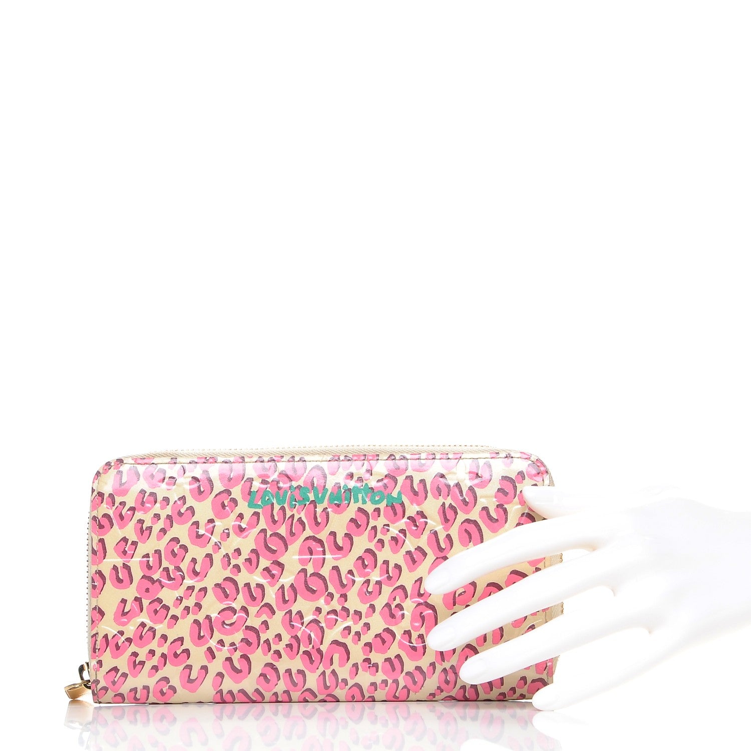 Louis Vuitton Vernis Leopard Zippy Wallet Blanc Corail 2 of 7
