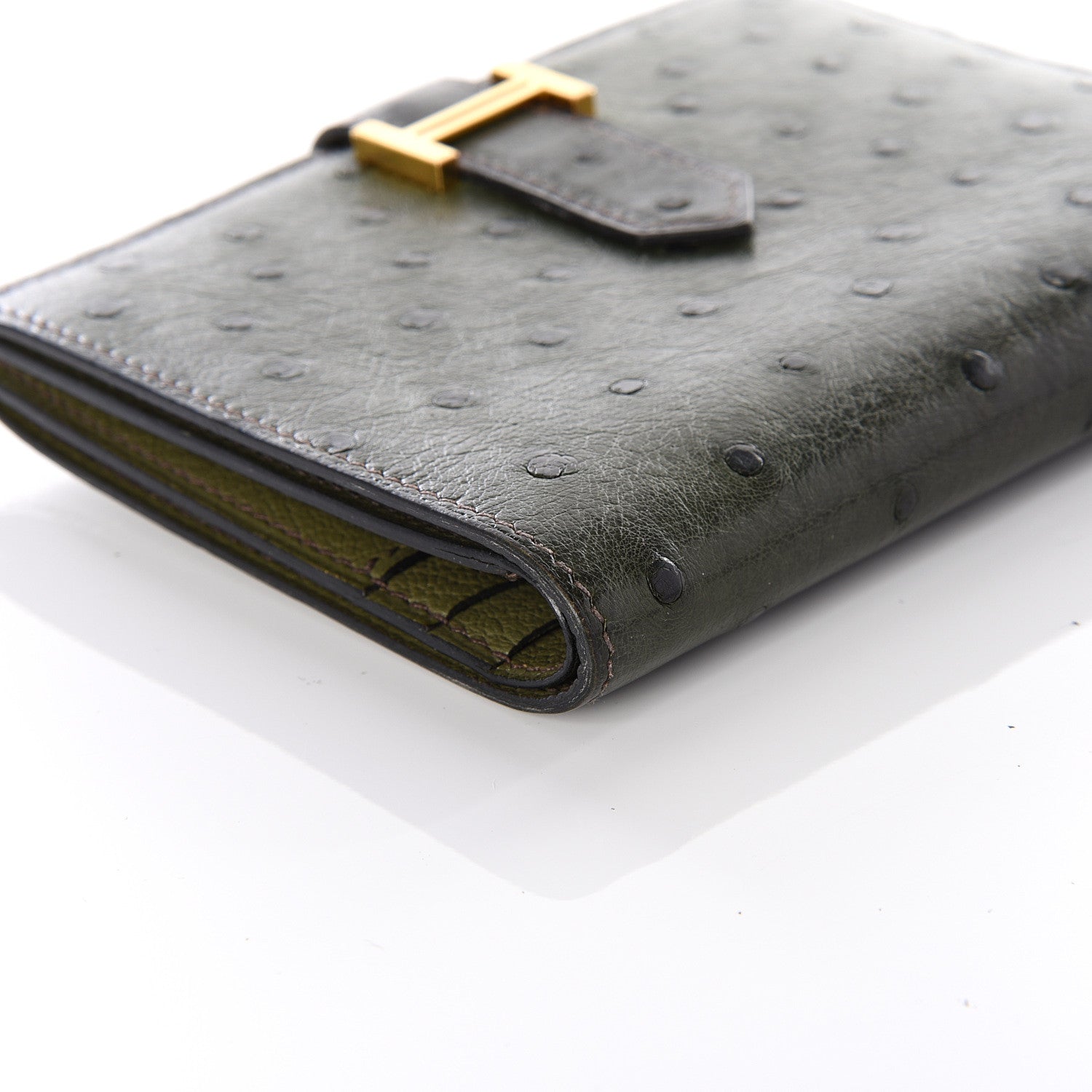 Hermes Ostrich Bearn Compact Wallet Canopee 5 of 7