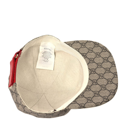 Gucci GG Supreme Monogram Apple Print Baseball Hat M Beige Red 6 of 8