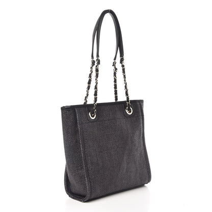 Chanel Woven Straw Raffia Mini Deauville Tote Black 3 of 9