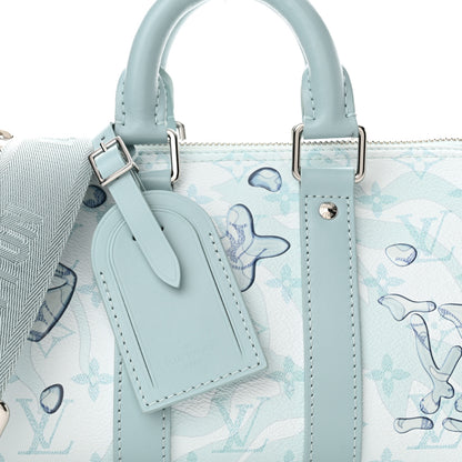 Louis Vuitton Monogram Aquagarden Keepall Bandouliere 25 Crystal Blue 7 of 11