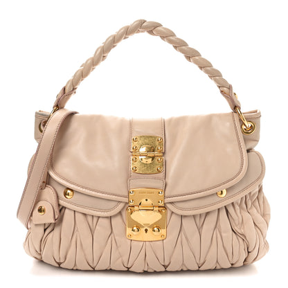 Miu Miu Nappa Matelasse Coffer Hobo Cammeo 1 of 9
